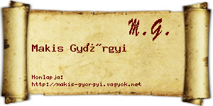 Makis Györgyi névjegykártya